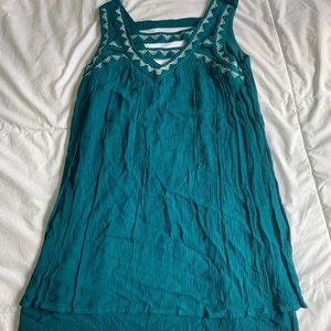 Layered teal dress